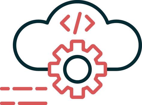 icono de vector de computación en la nube