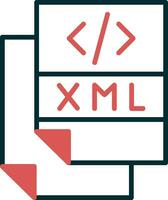 icono de vector de archivo xml