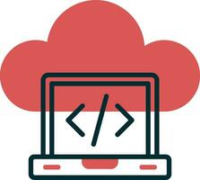 icono de vector de computación en la nube