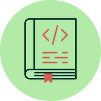 codificación libro vector icono