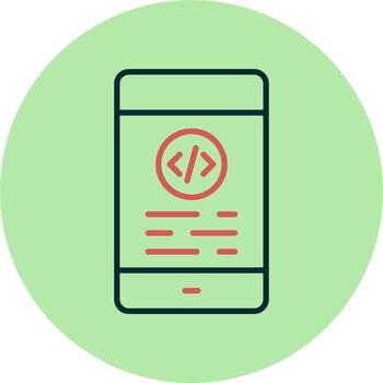 Mobile Coding Vector Icon