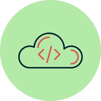 Cloud Coding Vector Icon