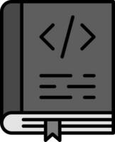 codificación libro vector icono