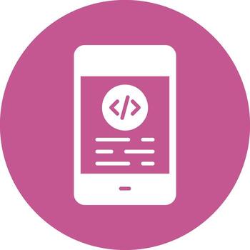 Mobile Coding Vector Icon