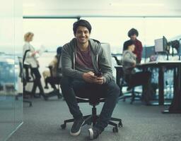 software developer using mobile phone photo
