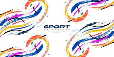 Abstract and Colorful Brush Background. Sport Banner. Brush Stroke Illustration. Scratch and Texture Elements For Design vector