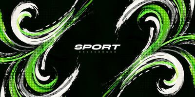 Sport Grunge Banner with Colorful Brushstroke Illustration and Halftone Effect. Scratch and Texture Elements For Design vector