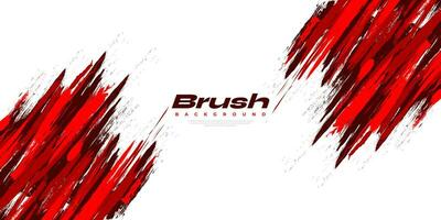 Red Brush Illustration Isolated on White Background. Sport Background. Scratch and Texture Elements For Design vector