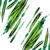 Green and Yellow Brush Background with Halftone Effect Isolated on White Background. Sport Background with Grunge Style. Scratch and Texture Elements For Design vector