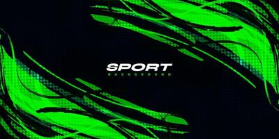 Abstract Black and Green Brush Background with Sporty Style and Halftone Effect. Brush Stroke Illustration for Banner, Poster, or Sports Background vector