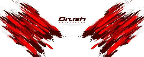 Red Brush Illustration Isolated on White Background. Sport Background. Scratch and Texture Elements For Design vector