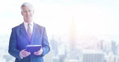 Portrait of senior businessman photo