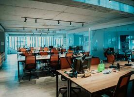 Interior Of Modern Open Plan Office With No People photo