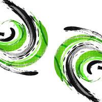 Sport Grunge Banner with Colorful Brushstroke Illustration and Halftone Effect. Scratch and Texture Elements For Design vector