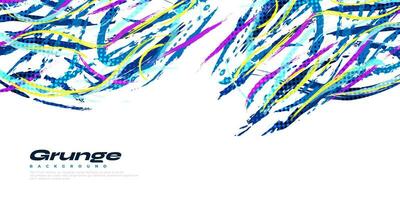 Abstract and Colorful Brush Background with Halftone Effect. Brush Stroke Illustration for Banner, Poster, or Sports Background. Scratch and Texture Elements For Design vector