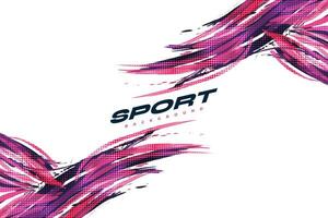 Abstract and Colorful Brush Background with Halftone Effect. Sport Banner. Brush Stroke Illustration. Scratch and Texture Elements For Design vector