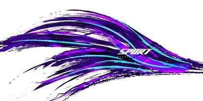 Abstract and Colorful Brush Background with Halftone Effect. Sport Banner. Brush Stroke Illustration. Scratch and Texture Elements For Design vector