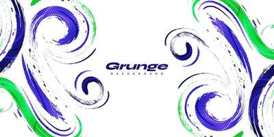 azul y verde cepillo antecedentes con trama de semitonos efecto aislado en blanco antecedentes. deporte antecedentes con grunge estilo. rasguño y textura elementos para diseño vector