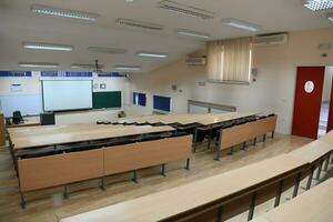 empty classroom view photo