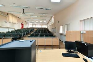 empty classroom view photo