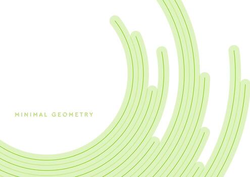Green minimal round lines abstract futuristic tech background vector