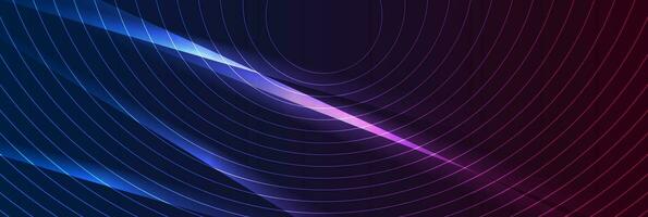 Blue ultraviolet glowing round lines technology minimal background vector