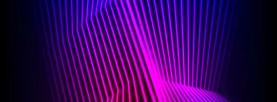 Blue and ultraviolet neon curved lines tech background vector