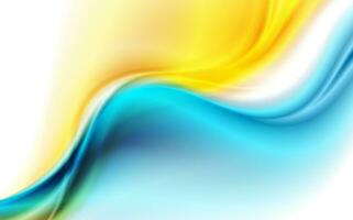 Blue yellow glowing smooth waves abstract background vector