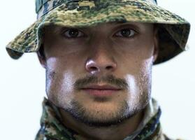 soldier potrait closeup photo