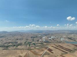 Farm fields Background Texture 4 K Aerial View 4K Turkey Antalya photo