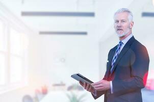 Portrait of senior businessman photo