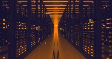 Data Center Computer Racks In Network Security Server Room Cryptocurrency Mining photo