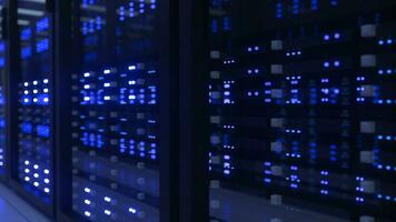 Data Center Computer Racks In Network Security Server Room Cryptocurrency Mining photo