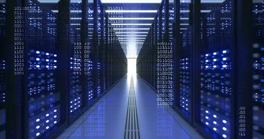 Data Center Computer Racks In Network Security Server Room Cryptocurrency Mining photo