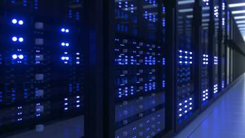 Data Center Computer Racks In Network Security Server Room Cryptocurrency Mining photo