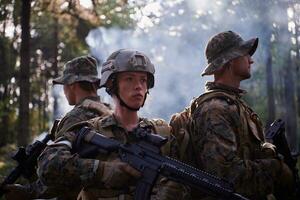 Soldier Woman as a Team Leader photo