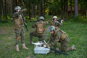 Soldiers Squad are Using Drone for Scouting photo