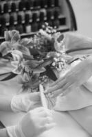 Woman hands receiving a manicure photo