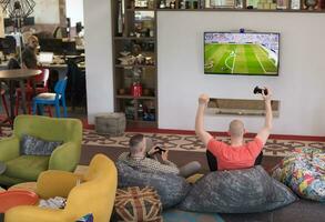 startup Office Workers Playing computer games photo