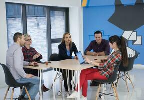 startup business team on meeting photo