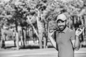 handsome middle eastern golfer photo