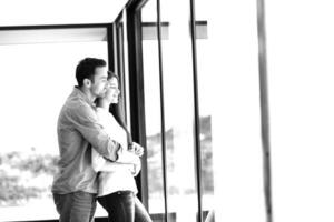 young couple relax at home photo
