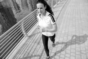 woman jogging at morning photo