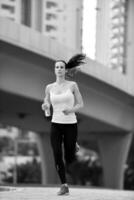 woman jogging at morning photo