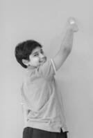 Portrait of a happy young boy painter photo