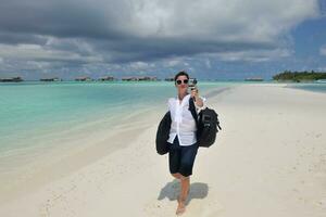 happy woman enjoy  summer time photo