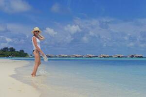 happy woman enjoy  summer time photo