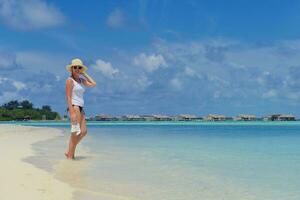 happy woman enjoy  summer time photo