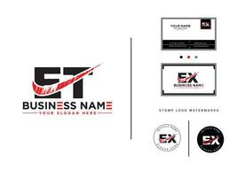 Modern Et Business Logo, Brush Letters ET Logo Icon Vector Image Design