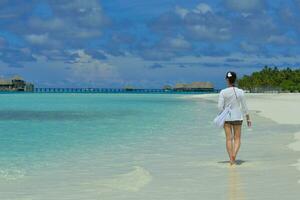 happy woman enjoy  summer time photo